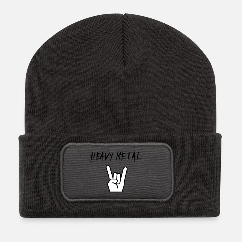 Heavy Metal Rock - Recycelte Patch Beanie - Dunkelgrau