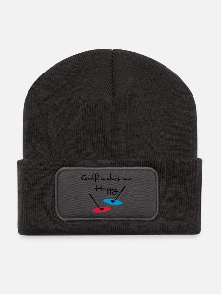 golf - Recycelte Patch Beanie - Dunkelgrau
