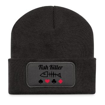 Poker : Fish Killer - Beanie recyclé à patch - charbon - Devant
