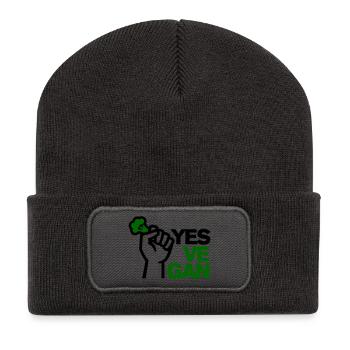 Végétalien Végétarien Végétalien Yes ve gan - Beanie recyclé à patch - charbon - Devant