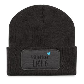 Eisklettern Klettern Wintersport Eis Geschenk - Recycelte Patch Beanie - Dunkelgrau - Vorne