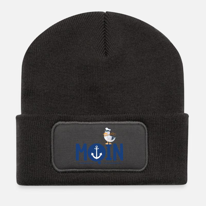 Moin Anker - Recycelte Patch Beanie - Dunkelgrau