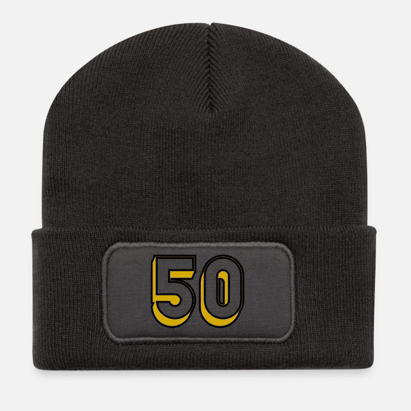 50. ANNIVERSAIRE. HAPPY BIRTHDAY - Beanie recyclé à patch - charbon