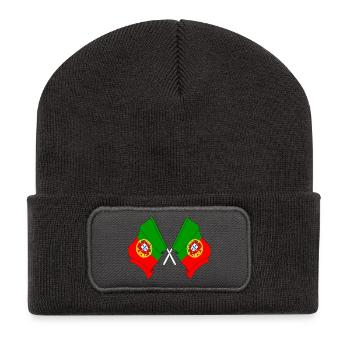 Two flags Portugal - Recycled Patch Beanie - dark grey - Front