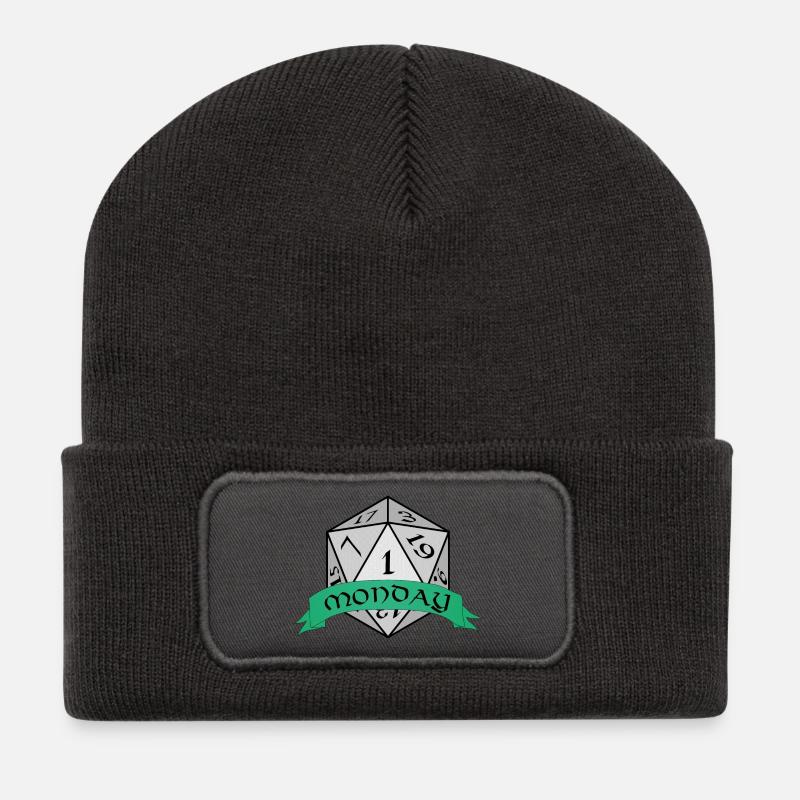 Monday Dice Emblem - Recycled Patch Beanie - dark grey