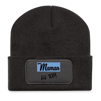 MOTHER'S DAY. HAPPY MOTHER'S DAY. MOM - Recycled Patch Beanie - dark grey - Front