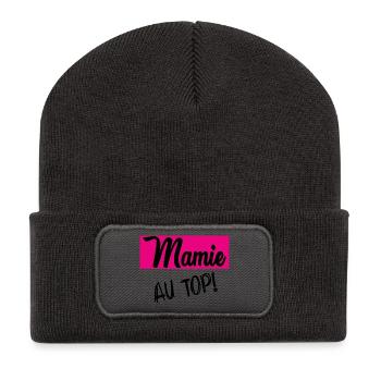 OMA. MAMA. MUTTERTAG - Recycelte Patch Beanie - Dunkelgrau - Vorne