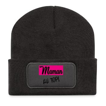 MOM. GRANNY. MOTHER'S DAY - Recycled Patch Beanie - dark grey - Front