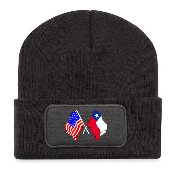 Flagge USA Chile - Recycelte Patch Beanie - Dunkelgrau - Vorne