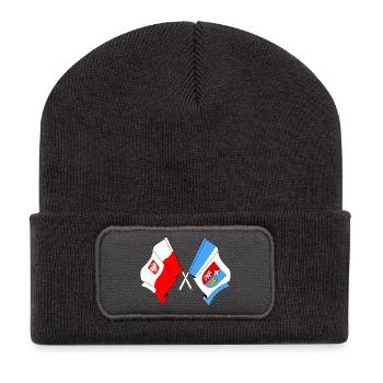 Drapeau Pologne, Subcarpatie franchie - Beanie recyclé à patch - charbon - Devant