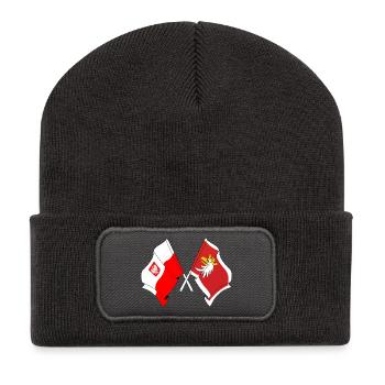 Drapeau Pologne, Warmie Mazurie - Beanie recyclé à patch - charbon - Devant