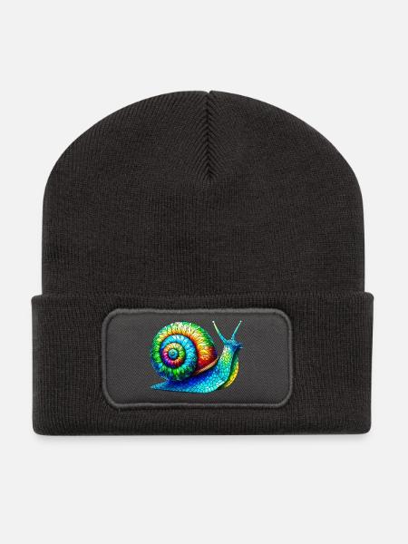 Schnecke - Recycelte Patch Beanie - Dunkelgrau