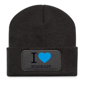 I LOVE NORDKAPP Norway Norwegen - Recycled Patch Beanie - dark grey - Front