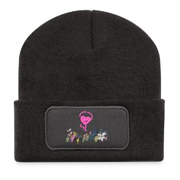 Heart Dancer on Flower Garden - Recycled Patch Beanie - dark grey - Front