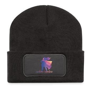 Super-héros lipœdème - Beanie recyclé à patch - charbon - Devant