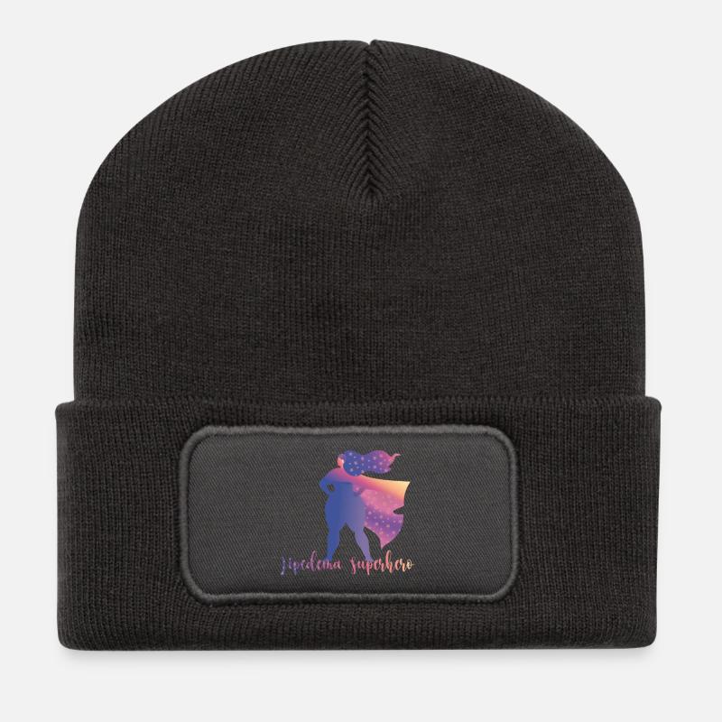 Lipedema Superhero - Recycled Patch Beanie - dark grey