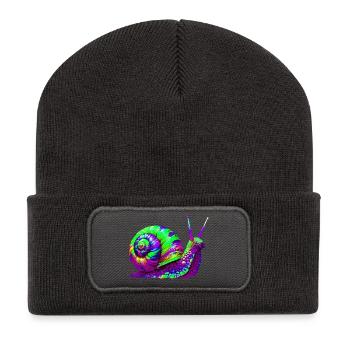 Schnecke - Recycelte Patch Beanie - Dunkelgrau - Vorne