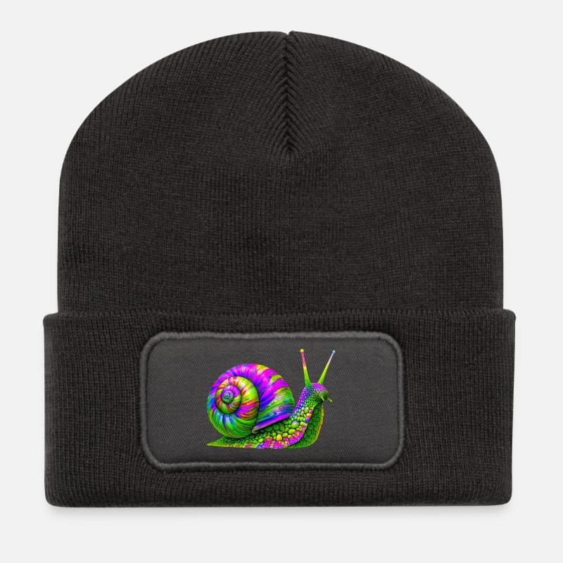 Schnecke - Recycelte Patch Beanie - Dunkelgrau