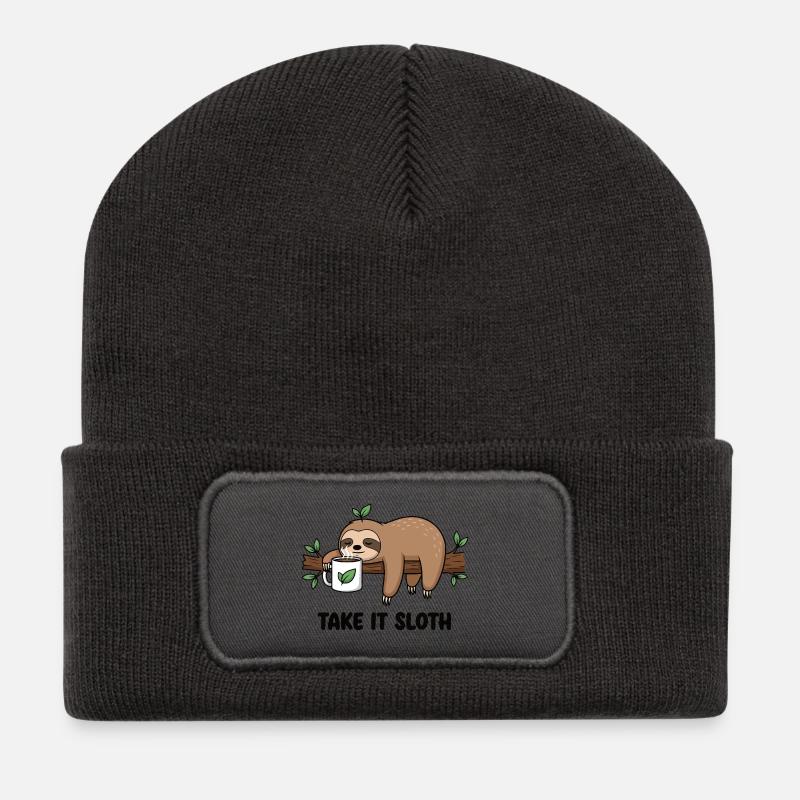 Fauler Latte - Recycelte Patch Beanie - Dunkelgrau