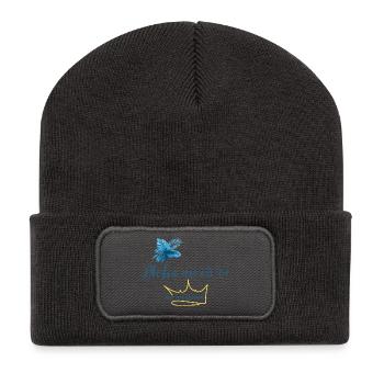 Aloha Au la 'Oe T-Shirt für Herren: Baumwolle im Hawaiianischen Stil - Recycelte Patch Beanie - Dunkelgrau - Vorne