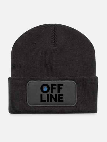Offline – Segeln, Meer & Freiheit, Skipper - Recycelte Patch Beanie - Dunkelgrau