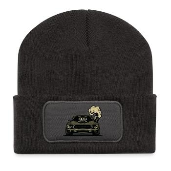 Voiture en colère - Beanie recyclé à patch - charbon - Devant