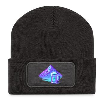 Bière Bergneon Gloss Blue - Beanie recyclé à patch - charbon - Devant
