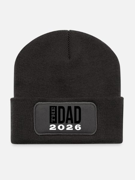 The Dad 26 Vater Baby Papa 2026 Vatertagsgeschenk - Recycelte Patch Beanie - Dunkelgrau