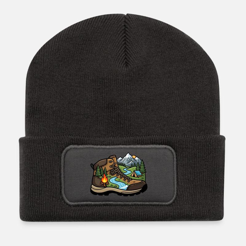 Camp Adventure Boot - Recycelte Patch Beanie - Dunkelgrau