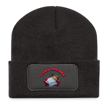 Cozy Dreams - Recycelte Patch Beanie - Dunkelgrau - Vorne