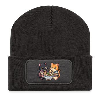Cats Ramen Bubble Tea - Recycled Patch Beanie - dark grey - Front