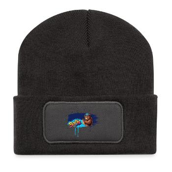 Ours graffiti de Berlin avec art de rue en spray - Beanie recyclé à patch - charbon - Devant