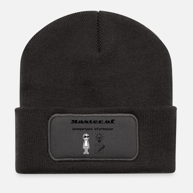 Master of Unimportant information - Recycled Patch Beanie - dark grey