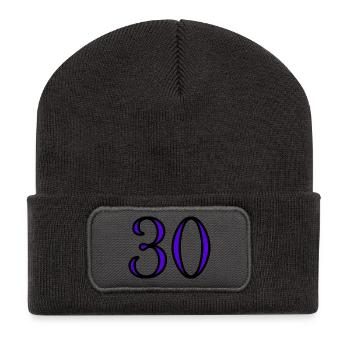 30. 30 ANS. 30e ANNIVERSAIRE. ANNIVERSAIRE 30 ANS. - Beanie recyclé à patch - charbon - Devant