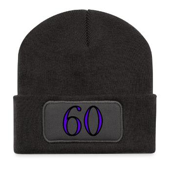 60. 60 JAHRE. 60-JÄHRIGES JUBILÄUM. 60. GEBURTSTAG. - Recycelte Patch Beanie - Dunkelgrau - Vorne