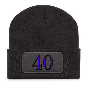 40. 40 ANS. 40e ANNIVERSAIRE. ANNIVERSAIRE 40 ANS. - Beanie recyclé à patch - charbon - Devant
