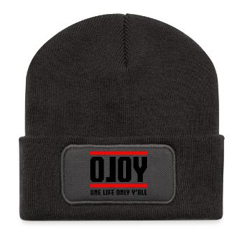 oloY - One Life Only Y'all - Recycelte Patch Beanie - Dunkelgrau - Vorne