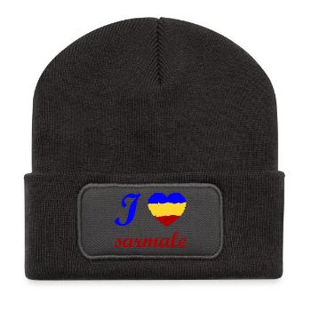 J’adore Sarmale et la Roumanie - Beanie recyclé à patch - charbon - Devant