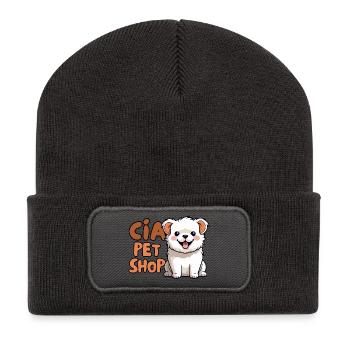 cute dog - Beanie recyclé à patch - charbon - Devant