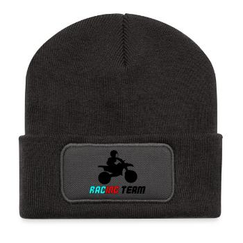Racing Neon Typo Sprint - Recycelte Patch Beanie - Dunkelgrau - Vorne