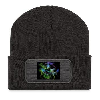 Kosmische Rauchnebelkugel - Recycelte Patch Beanie - Dunkelgrau - Vorne