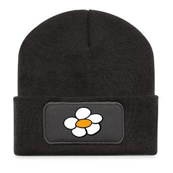 Fleurs rétro pour enfants des années 60 à 80 - Beanie recyclé à patch - charbon - Devant