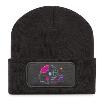 Globale Intelligenz - Recycelte Patch Beanie - Dunkelgrau - Vorne