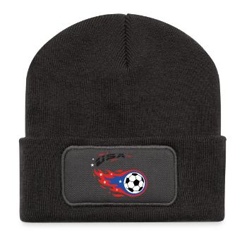 Football Soccer USA Fireball Comet Fanshirt - Recycelte Patch Beanie - Dunkelgrau - Vorne