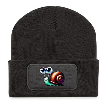 Schnecke - Recycelte Patch Beanie - Dunkelgrau - Vorne