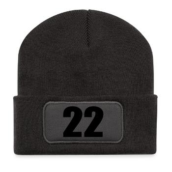 22 - Recycled Patch Beanie - dark grey - Front