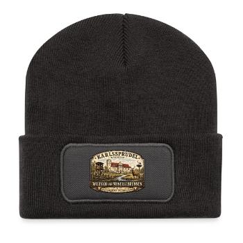 Karlssprudel Wildhof und Mineralbrunnen - Recycelte Patch Beanie - Dunkelgrau - Vorne