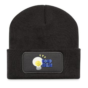 Good Idea Light Bulb Comic - Recycled Patch Beanie - dark grey - Front