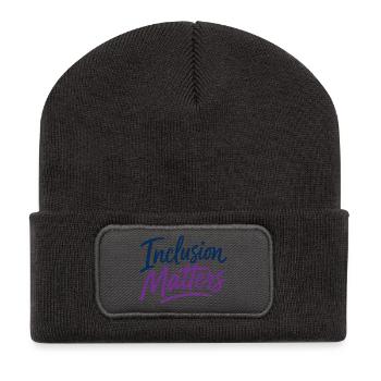 L’inclusion est importante – Éducation spécialisée – Freundli - Beanie recyclé à patch - charbon - Devant