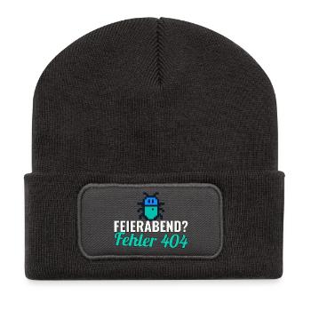 Feierabend? Fehler 404 – Shirt für Entwickler - Recycelte Patch Beanie - Dunkelgrau - Vorne